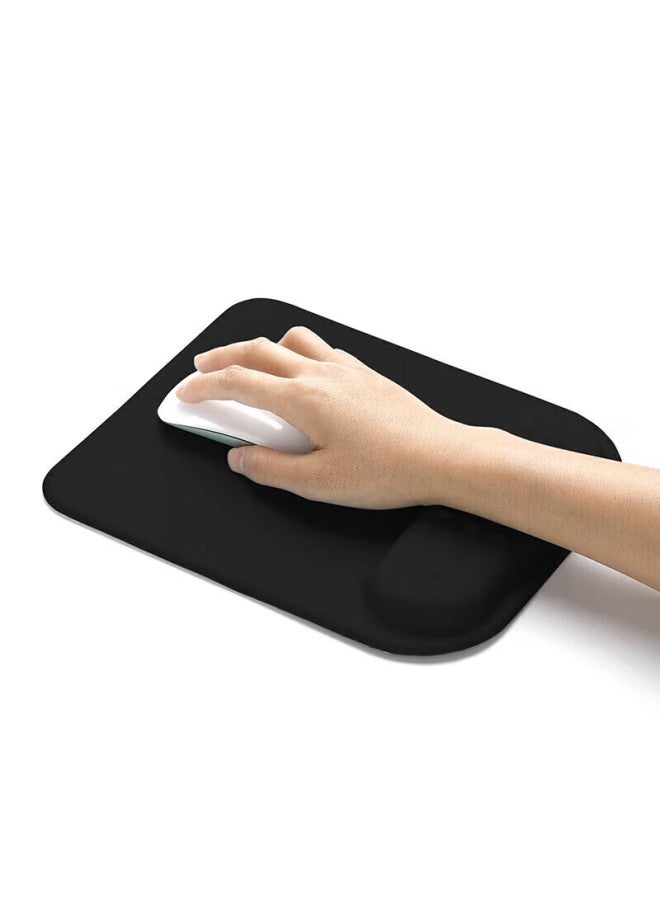 Bubm Memory Foam Mouse Pad Wrist Rest, Cute Creative Simple Silicone Laptop Mouse Wrist Support, Hand And Wrist Pad For Men, Jsm-b Black - Image 2
