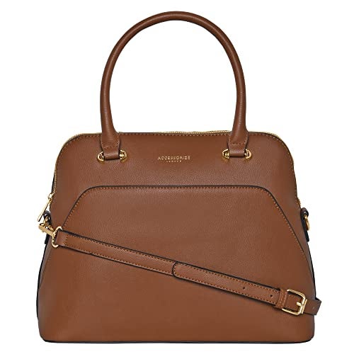 Accessorize London Women's Thea Tan Handheld bag with Detachable and Adjustable strap | Bags for women | Ladies Purse Handbag - Image 1