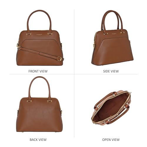Accessorize London Women's Thea Tan Handheld bag with Detachable and Adjustable strap | Bags for women | Ladies Purse Handbag - Image 4