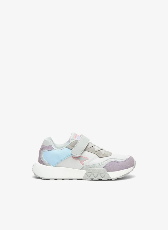kangaROOS Girls' Panelled Walking Shoes with Hook and Loop Closure