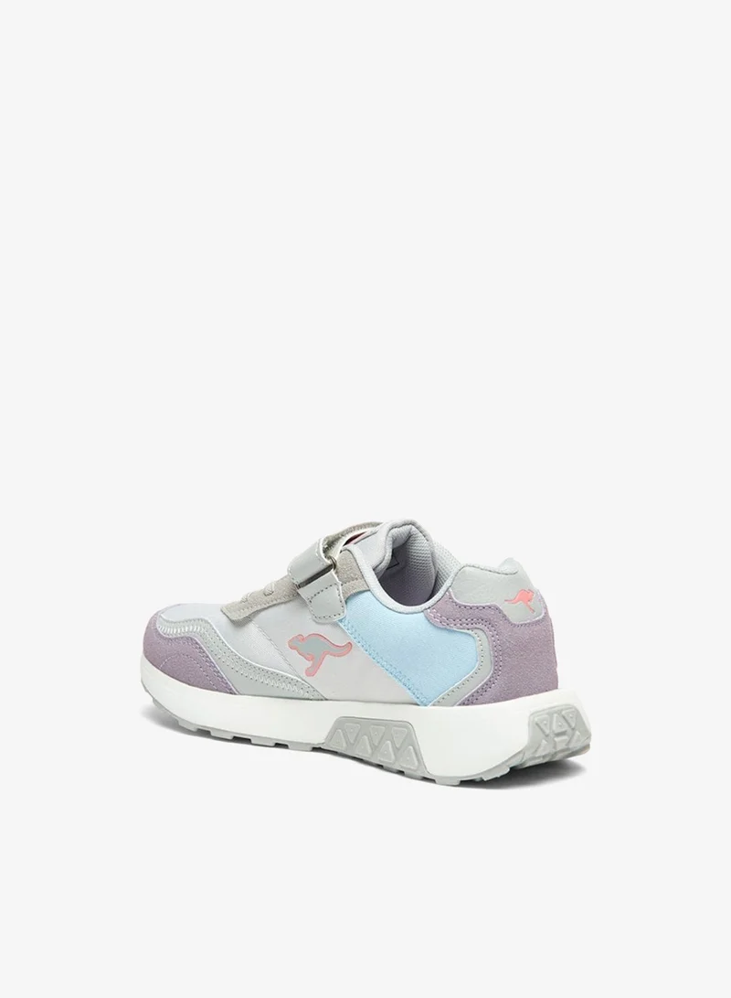 kangaROOS Girls' Panelled Walking Shoes with Hook and Loop Closure