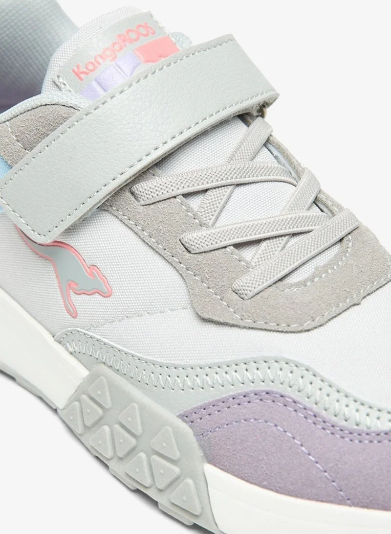 kangaROOS PURPLE Girls' Panelled Walking Shoes with Hook and Loop Closure for Women | Best Price UAE