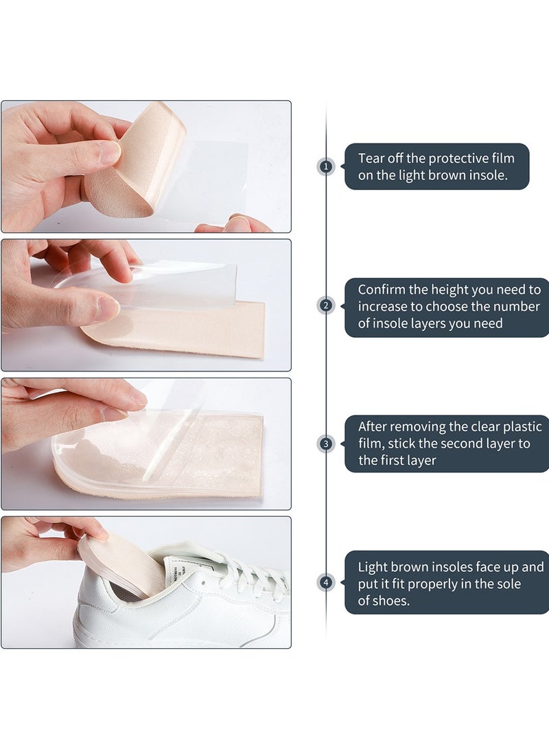 سوميفون نعل داخلي غير مرئي لزيادة الارتفاع قابل للتعديل للجنسين (2 وسائد من الجلد السويدي + 6 وسائد جل) - Image 3