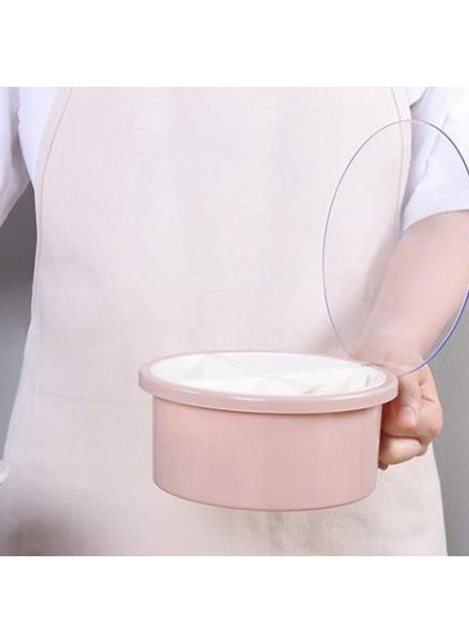 Thoraya Round 4 Grid Seasoning Box Plastic 4 Compartment Condiment Box Kitchen Seasoning Storage Container Dusty Pink  - Image 4