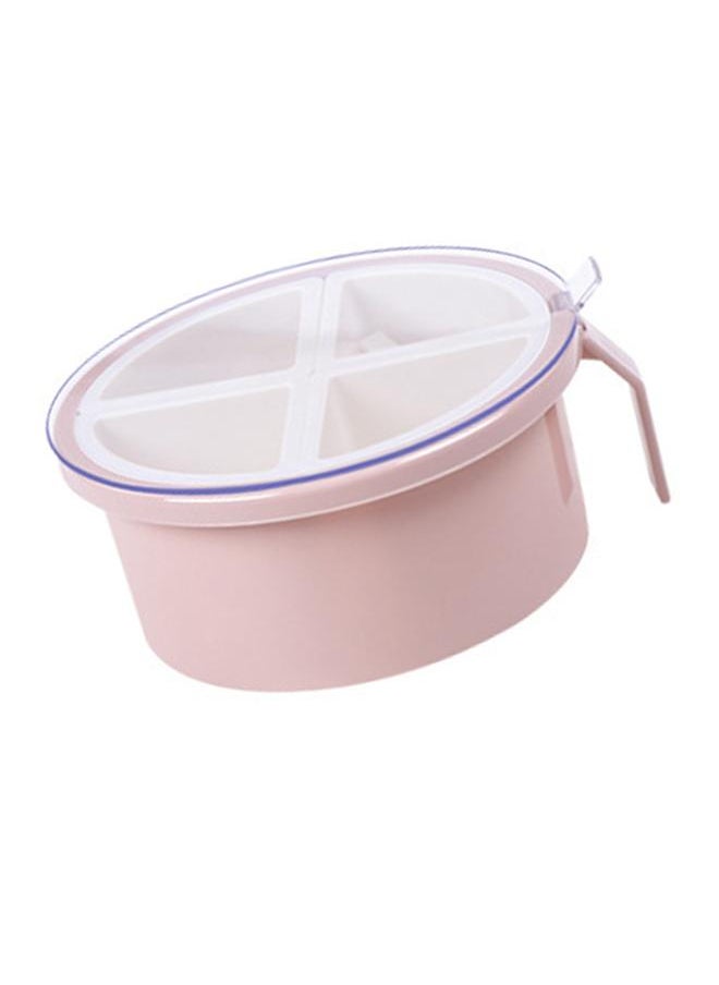 Thoraya Round 4 Grid Seasoning Box Plastic 4 Compartment Condiment Box Kitchen Seasoning Storage Container Dusty Pink  - Image 3