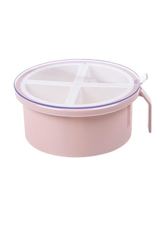 Thoraya Round 4 Grid Seasoning Box Plastic 4 Compartment Condiment Box Kitchen Seasoning Storage Container Dusty Pink  - Image 2