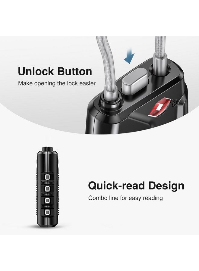 Puroma 2 Pack TSA Approved Luggage Locks, 4 Digit Combination Travel Locks Resettable Code Lock with Zinc Alloy Body for Suitcase, Toolbox, Backpack, Bag, Gym Locker (Black) - Image 3