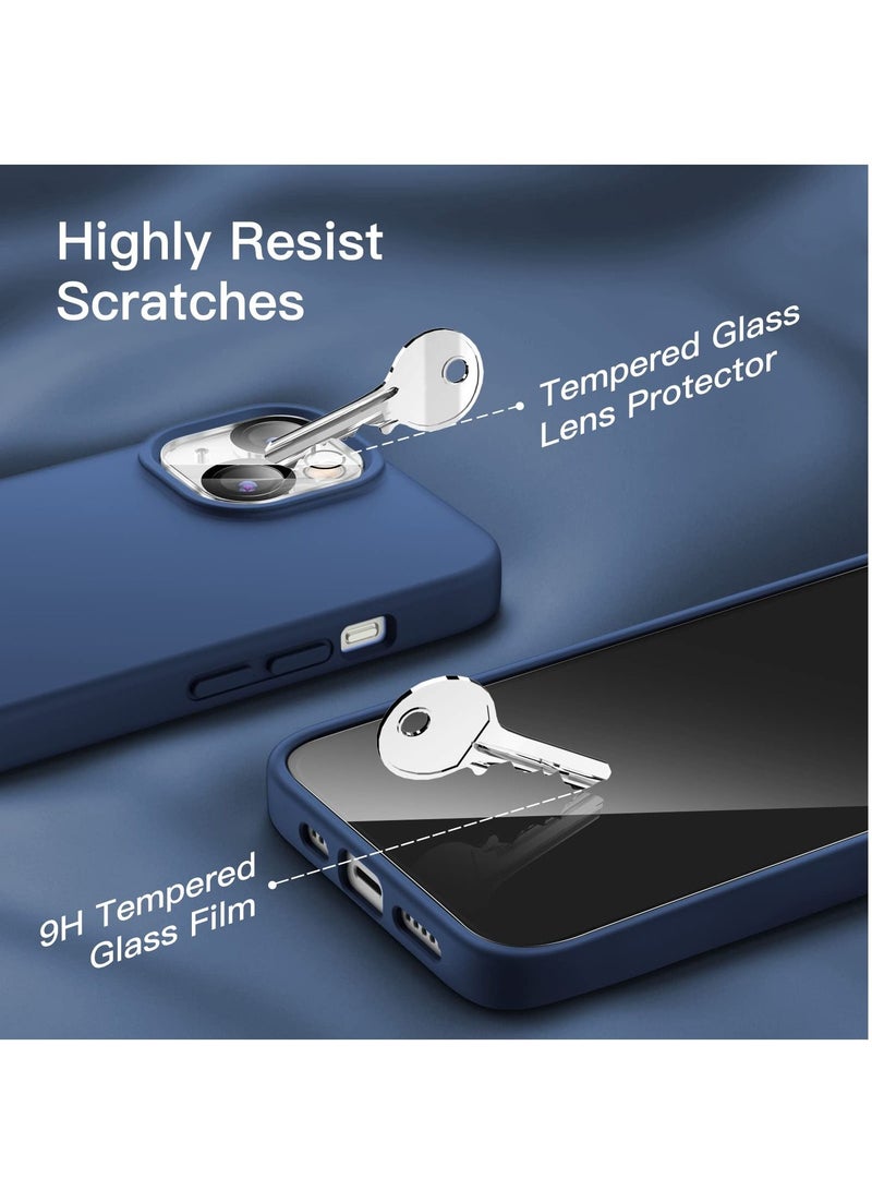 BORTONY iPhone 14 Cover with 2-Pack Screen Protector and 2-Pack Camera Lens Protector Liquid Silicone Shockproof Drop Protection Case 6.1 inch - Image 3