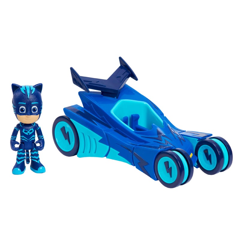 PJMASKS PJ Masks كات بوي و سيارة كات, مجموعة تمثال عمل متحرك و مركبة من قطعتين, زرقاء, ألعاب أطفال للأعمار من 3 سنوات فما فوق بواسطة جاست بلاي - Image 5