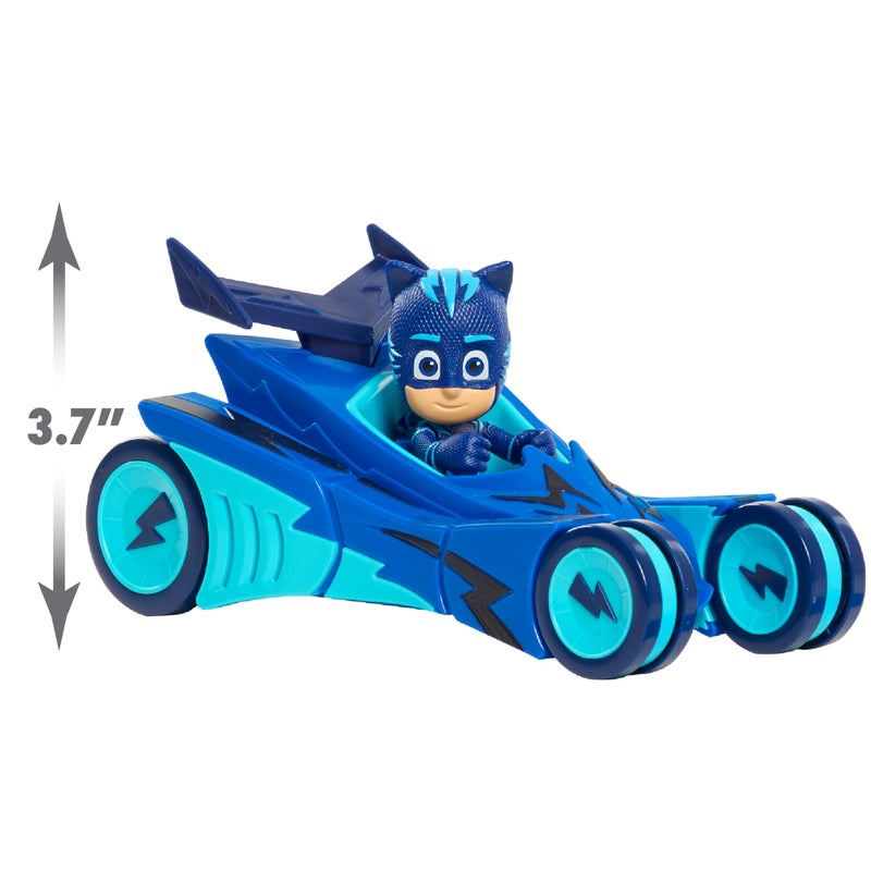 PJMASKS PJ Masks كات بوي و سيارة كات, مجموعة تمثال عمل متحرك و مركبة من قطعتين, زرقاء, ألعاب أطفال للأعمار من 3 سنوات فما فوق بواسطة جاست بلاي - Image 3