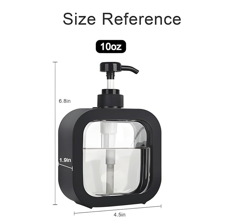 HARDIJ Multipurpose Liquid Soap Refillable Plastic Dispenser Hand Wash, Dish Wash, Shampoo, Conditioner, Shower Gel Lotion for Bathroom and Kitchen 300ml (Black - Pack of 1) - Image 3