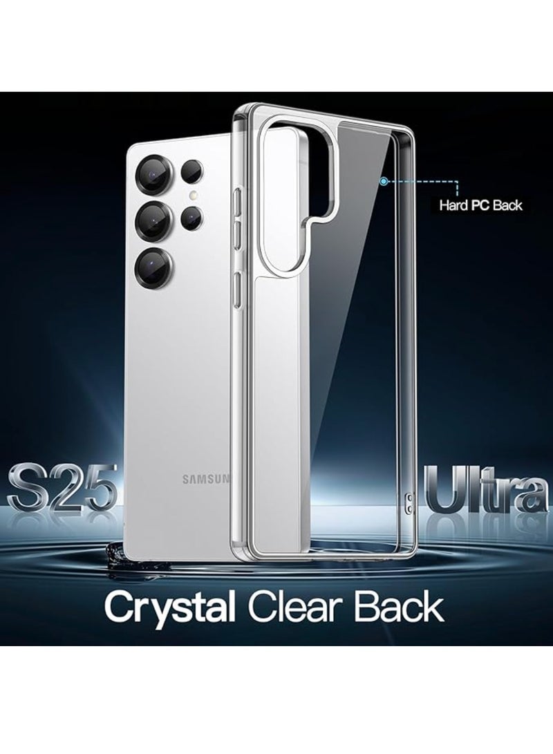 Crystal Clear Transparent Phone Case for Samsung Galaxy S25 Ultra – Slim Ulta Thin Hard TPU Shockproof Cover, Anti-Yellowing Crystal Clear Protective Back Case with Camera Protection - Image 3