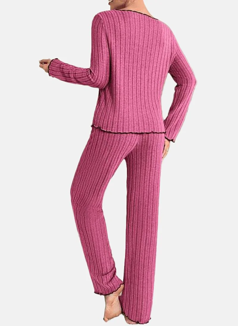 يونيكي Pink Solid Pyjamas & Top