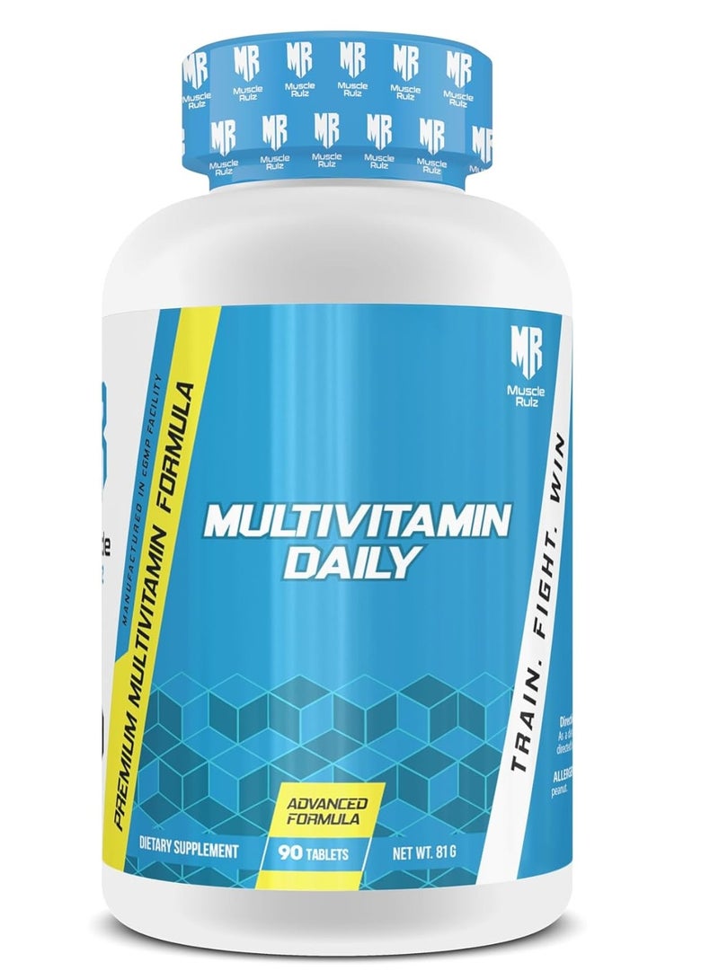 ماسل رولز أقراص الفيتامينات المتعددة - فيتامينات ومعادن يومية متكاملة للطاقة والمناعة والتعافي - 90 قرصًا - Image 1