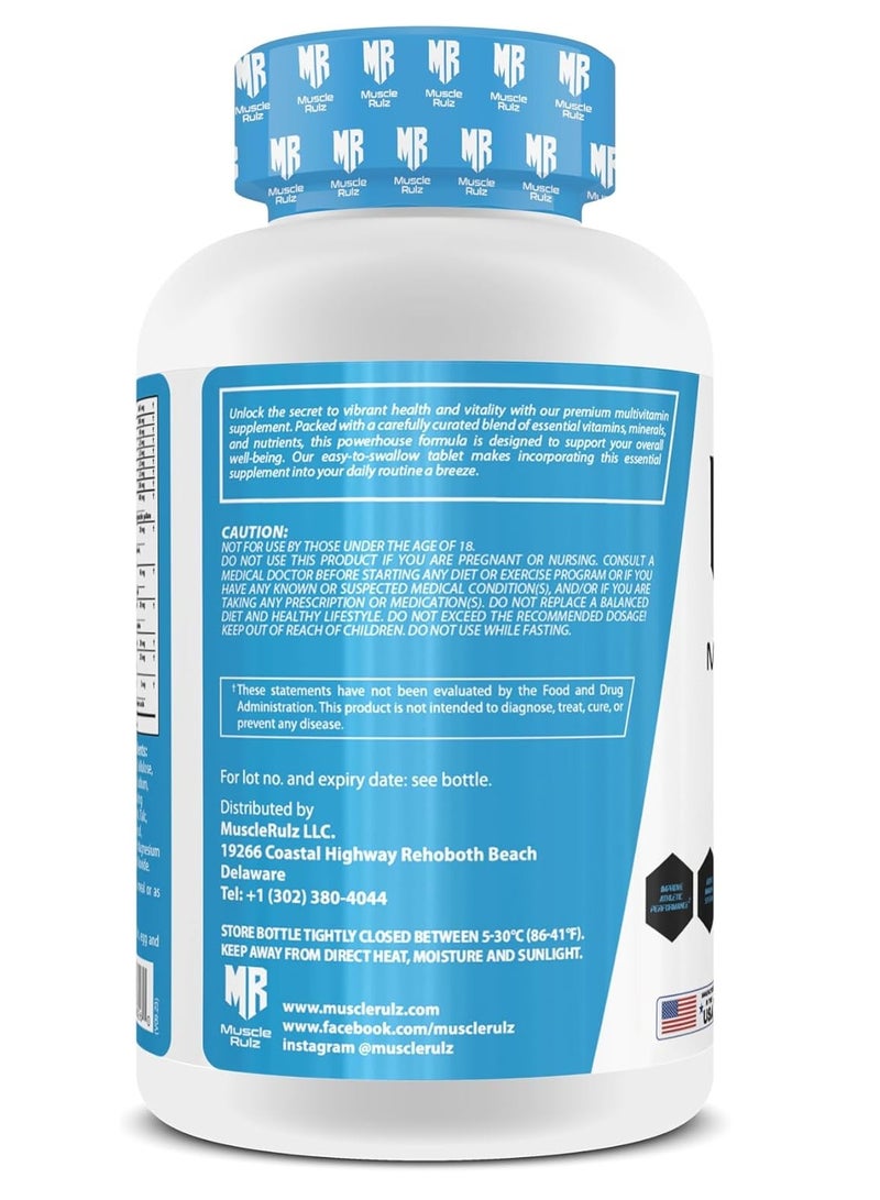 ماسل رولز أقراص الفيتامينات المتعددة - فيتامينات ومعادن يومية متكاملة للطاقة والمناعة والتعافي - 90 قرصًا - Image 2