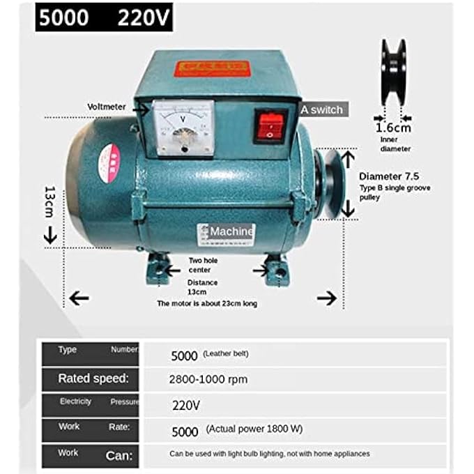 OLONETO 5000W 220V 50Hz Permanent Magnet Brushless Generator, Pure Copper Core Alternator, Low Noise Power Supply For Household Lighting, Off-Grid And Emergency Backup Use - Image 3