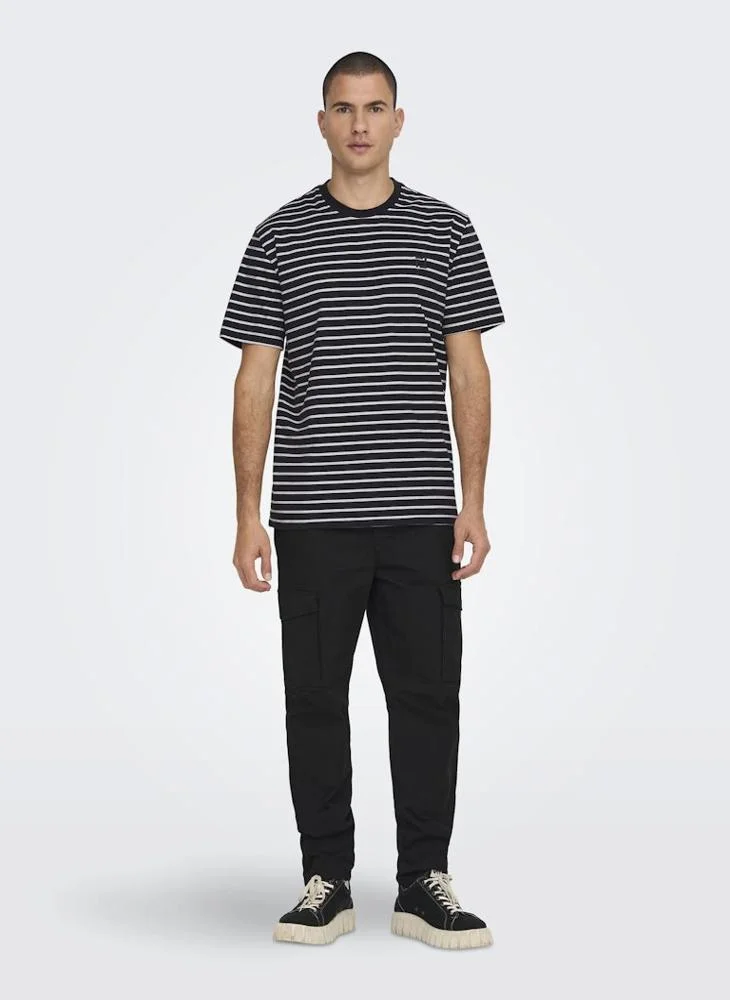 Only & Sons Onshenry Stripe Crew Neck T-Shirt