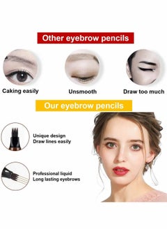 Y&D Dark Brown Eyebrow Pen 3 Pcs Waterproof 4 Point Pencil  - Image 2