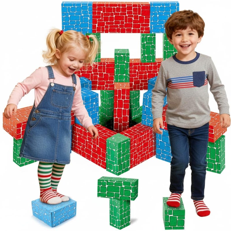 EP EXERCISE N PLAY Cardboard Building Block Exercise N Play 40pcs ExtraThick Jumbo Giant Building Blocks in 3 Sizes for Kids - Image 2