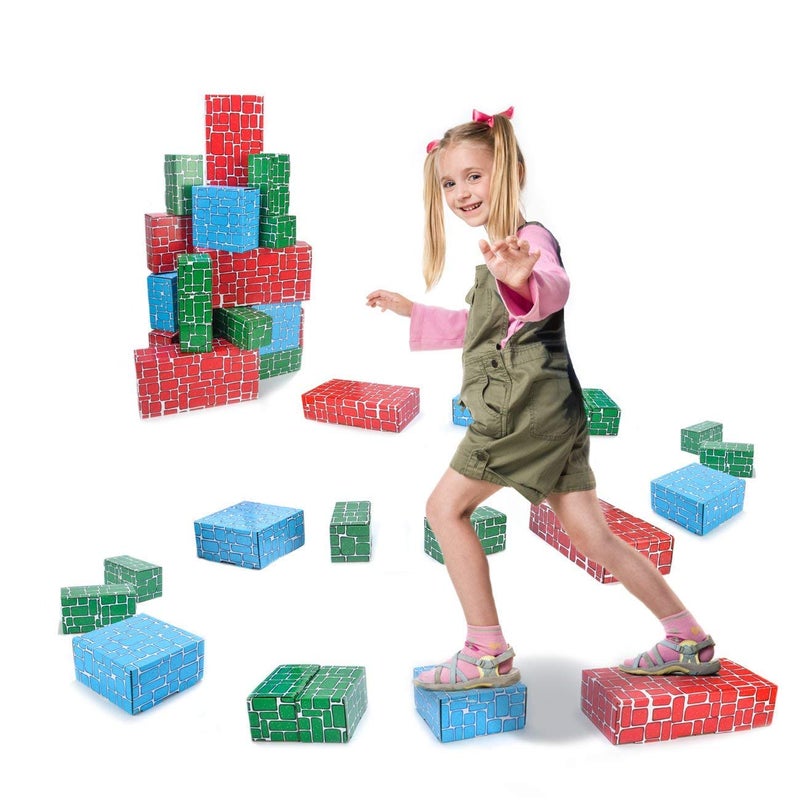 EP EXERCISE N PLAY Cardboard Building Block Exercise N Play 40pcs ExtraThick Jumbo Giant Building Blocks in 3 Sizes for Kids - Image 3
