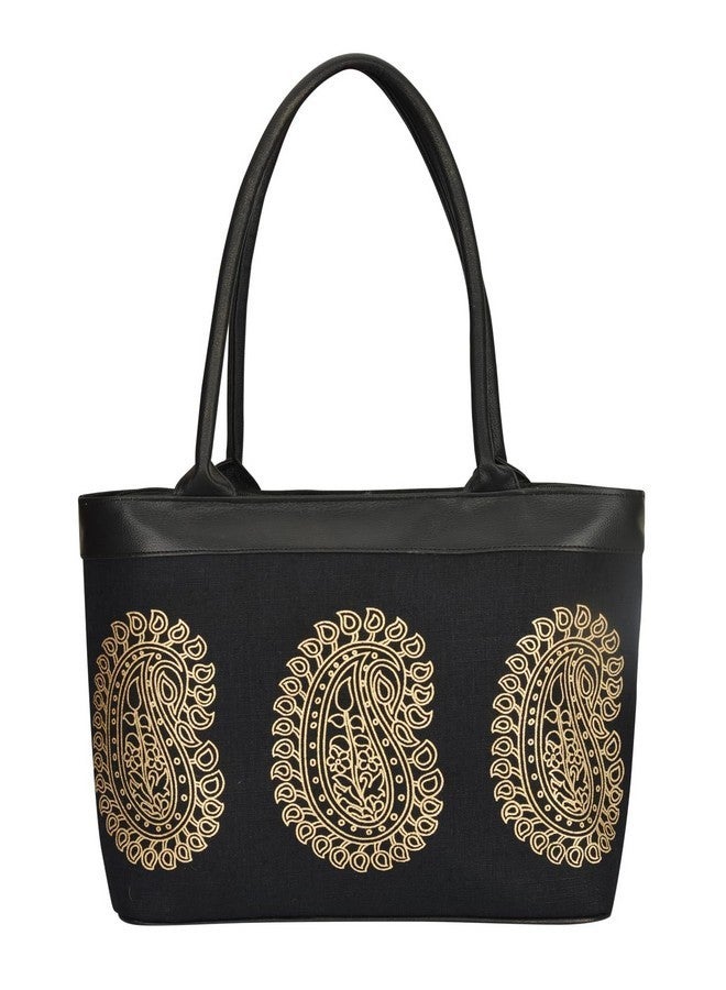 Jute Cottage Eco-Friendly Women's Shoulder Bag (Black) (JC 584) - Image 2