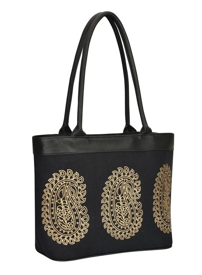 Jute Cottage Eco-Friendly Women's Shoulder Bag (Black) (JC 584) - Image 1