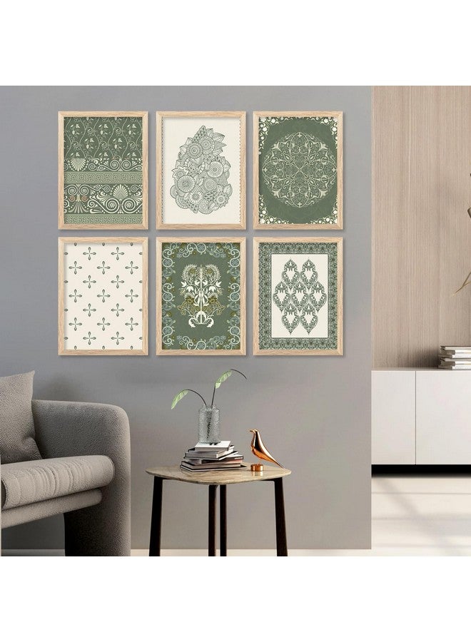 walllane Wood - Beige Colour Framed Painting For Living Room | Big Size Painting With Frame | Painting For Wall Decoration (10 Inch X 13 Inch) Set 6 Cate- 06 - Image 5