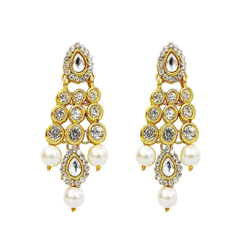 CHRISHAN Store gold plated designer stone pearl necklace set for women and girls. - Image 5