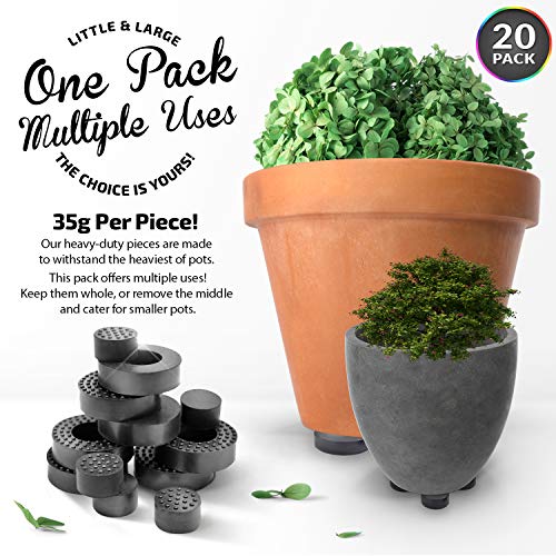 The Garden Gecko Little & Large Invisible Pot feet for Outdoor Plant pots and Flowers | A Plant Caddy with Floor Grip | 20 Pack Dual Size - Image 2