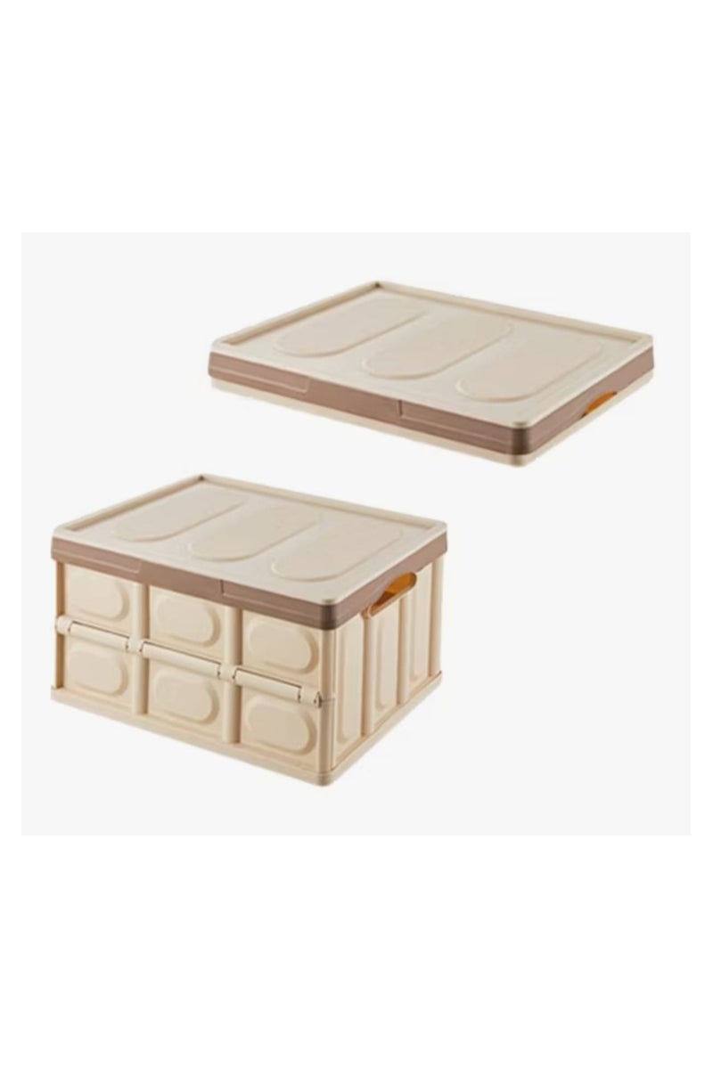 DARIYAH Durable Collapsible Storage Bins Stackable Containers Home Garage Storage Cube Organizer Plastic Folding Utility Crate Storage Bin with Lid Basket for Clothes Toys Books Grocery 52L - Image 3