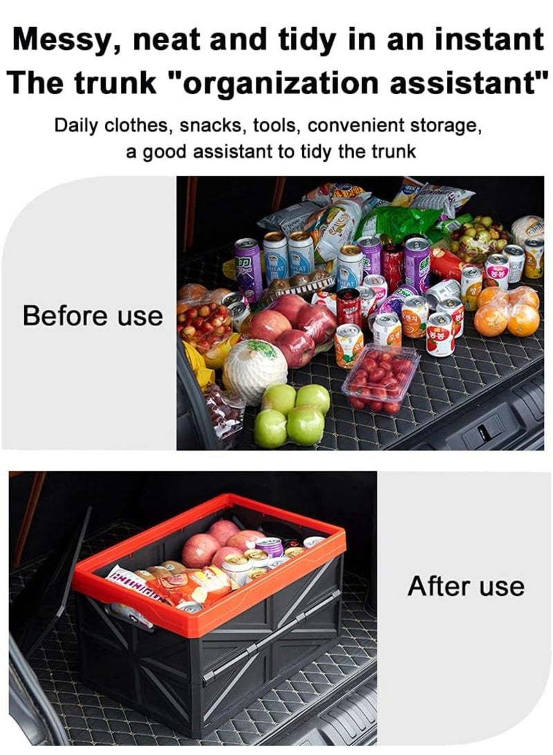 DARIYAH Durable Collapsible Storage Bins Stackable Containers Home Garage Storage Cube Organizer Plastic Folding Utility Crate Storage Bin with Lid Basket for Clothes Toys Books Grocery 52L - Image 4