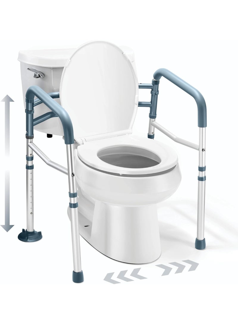 Toilet Safety Rail - Adjustable Detachable Toilet Safety Frame with Handles Heavy-Duty Toilet Safety Rails Stand Alone - Toilet Safety Rails for Elderly, Handicapped - Fits Most Toilets - Image 1