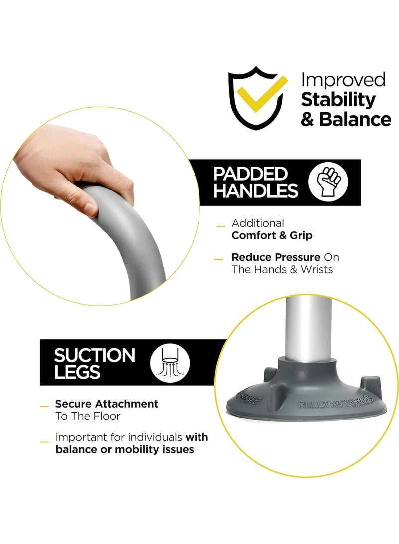 Toilet Safety Rail - Adjustable Detachable Toilet Safety Frame with Handles Heavy-Duty Toilet Safety Rails Stand Alone - Toilet Safety Rails for Elderly, Handicapped - Fits Most Toilets - Image 4