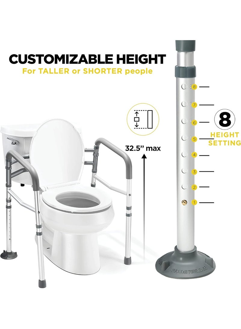 Toilet Safety Rail - Adjustable Detachable Toilet Safety Frame with Handles Heavy-Duty Toilet Safety Rails Stand Alone - Toilet Safety Rails for Elderly, Handicapped - Fits Most Toilets - Image 5