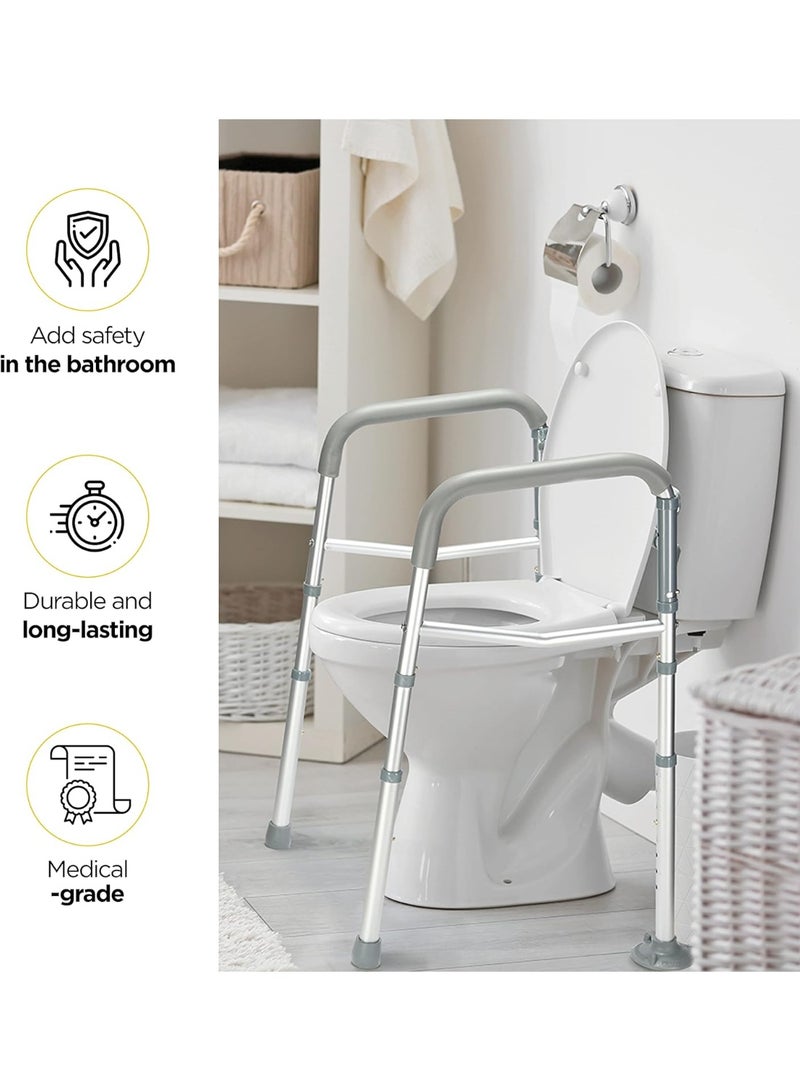 Toilet Safety Rail - Adjustable Detachable Toilet Safety Frame with Handles Heavy-Duty Toilet Safety Rails Stand Alone - Toilet Safety Rails for Elderly, Handicapped - Fits Most Toilets - Image 3