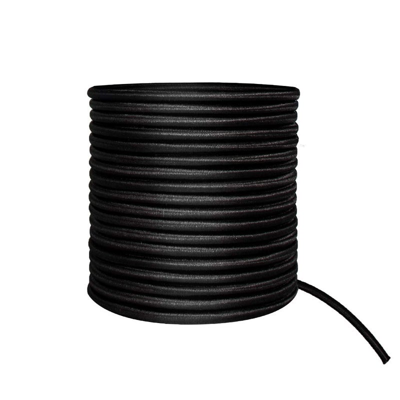 10m x 4mm HeavyDuty Bungee Shock Cord UV Saltwater Resistant CuttoLength DIY Kayak Tie Down Shoe Laces Hammocks Cargo MultiPurpose Elastic Rope Black