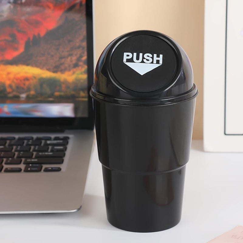 Red Push Button Car Trash Bin Portable Car Garbage Can Sport Compact Waste Disposal - Image 5