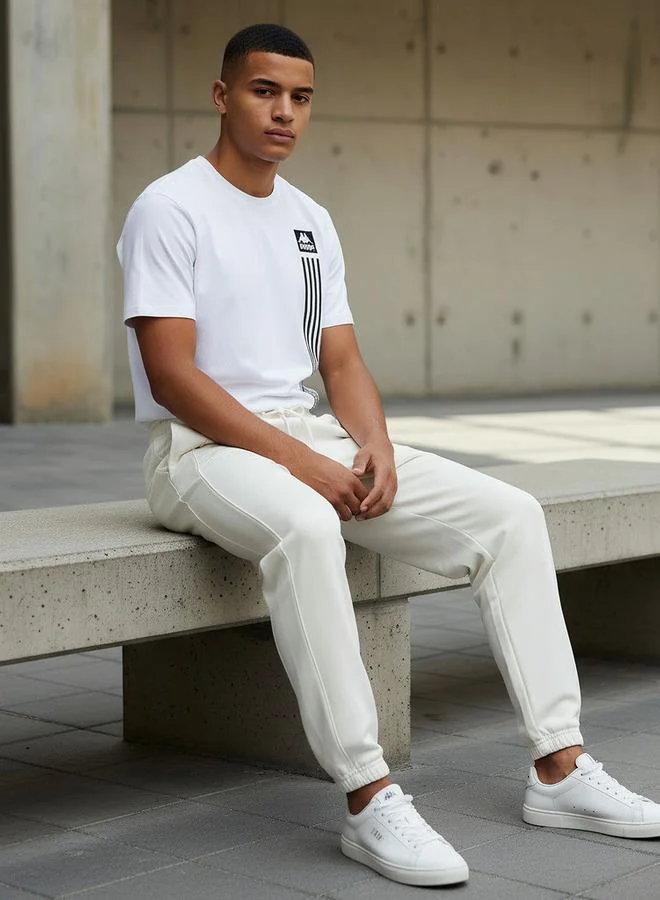 Kappa WHITE Kappa Men Drawstring Waist Joggers for Men | Best Price UAE
