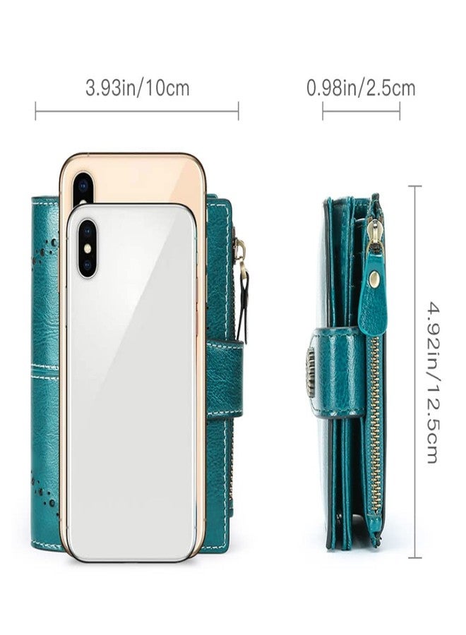 SENDEFN Small Womens Wallet Leather Bifold Card Holder RFID Blocking with Zipper Coin Pocket - Image 5