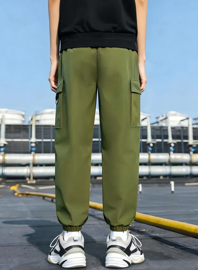 Take Two  Boys Green Cargo Pants With Smile Graphic for Men | Best Price UAE
