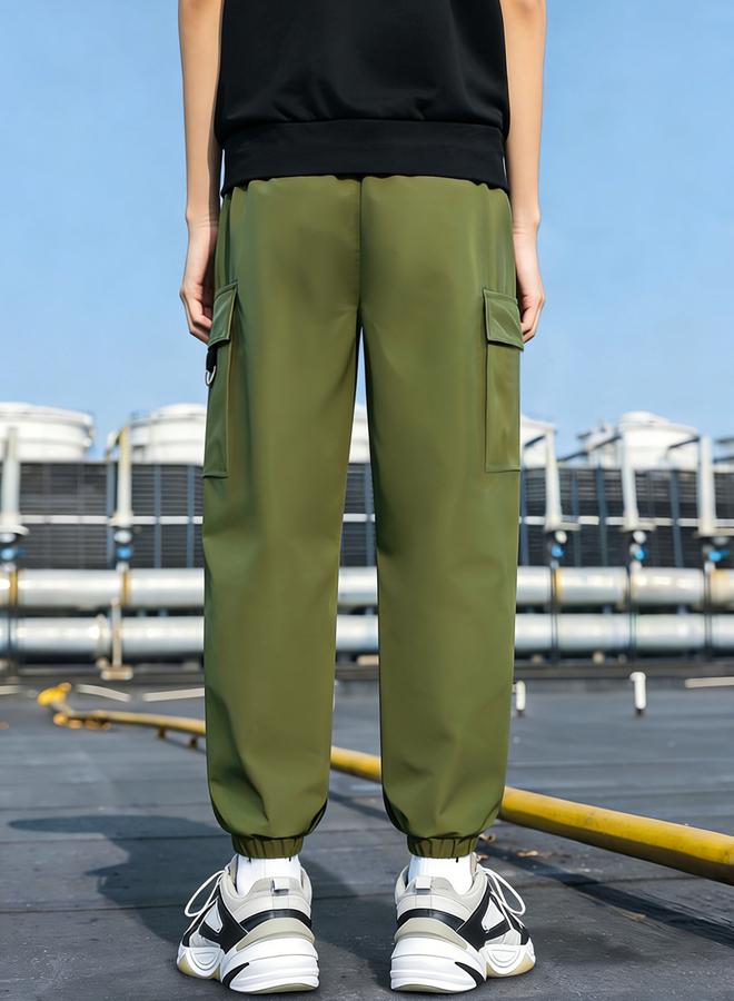 Take Two Boys Green Cargo Pants With Smile Graphic - Image 3