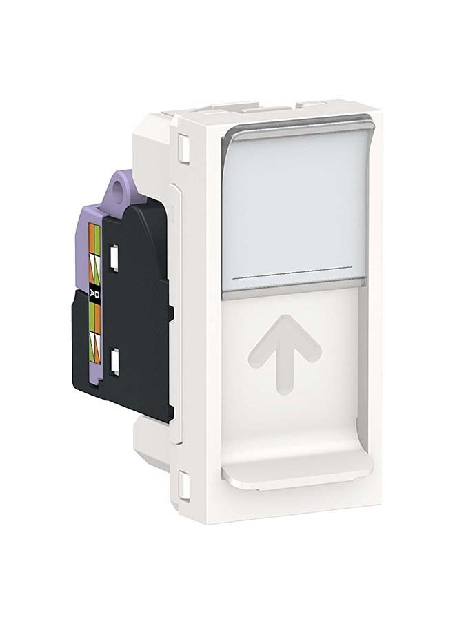 Schneider Electric - Schneider Electric Data Socket, New Unica, Mechanism, Rj45, U/Utp, Straight, Click, Shuttered, White - Image 1