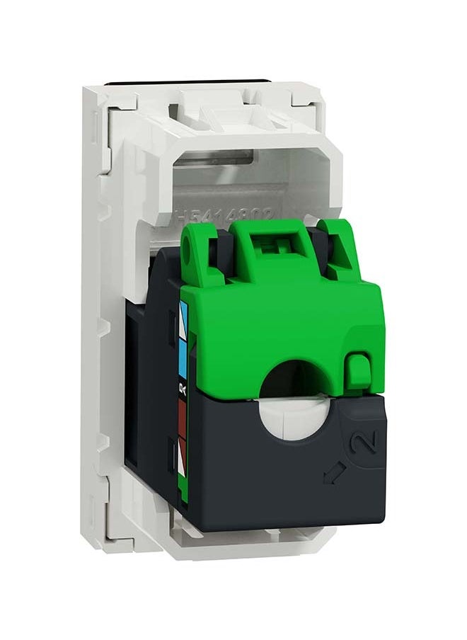 Schneider Electric - Schneider Electric Data Socket, New Unica, Mechanism, Rj45, U/Utp, Straight, Click, Shuttered, White - Image 1