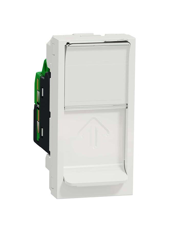 Schneider Electric - Schneider Electric Data Socket, New Unica, Mechanism, Rj45, U/Utp, Straight, Click, Shuttered, White - Image 1