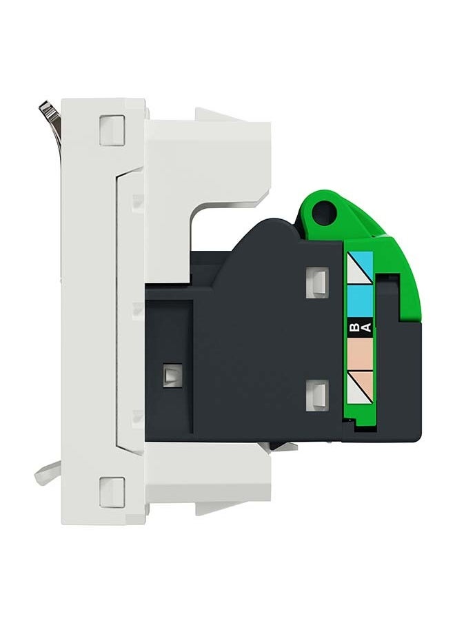 Schneider Electric - Schneider Electric Data Socket, New Unica, Mechanism, Rj45, U/Utp, Straight, Click, Shuttered, White - Image 1
