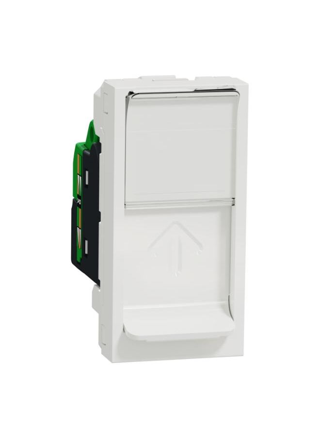 Schneider Electric - Schneider Electric Data Socket, New Unica, Mechanism, Rj45, U/Utp, Straight, Click, Shuttered, White - Image 1