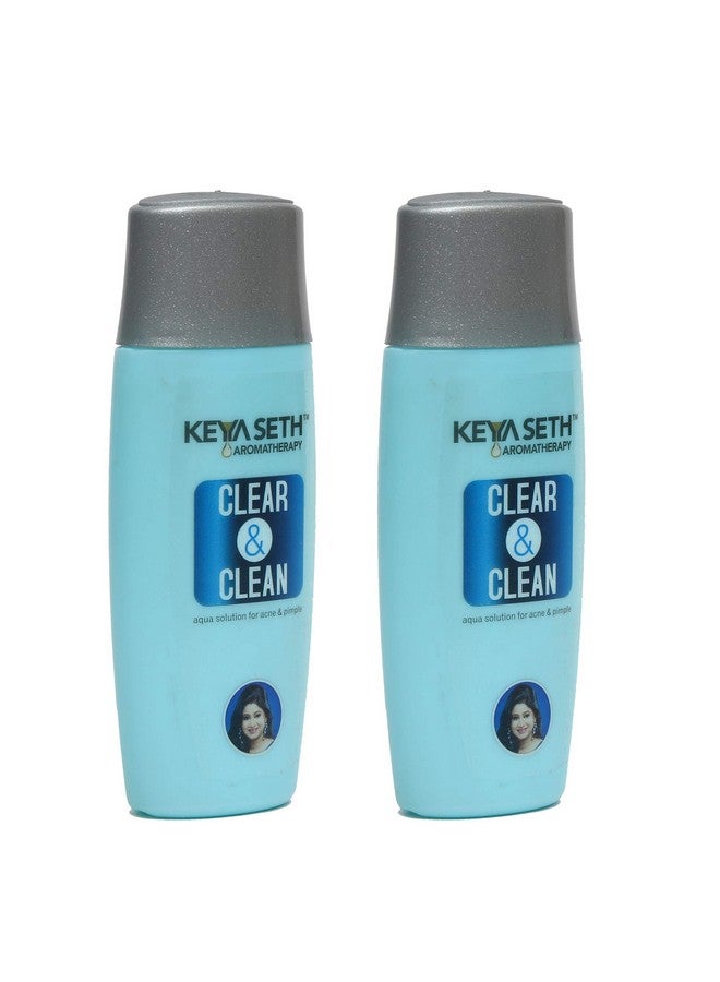Clear & Clean Aqua Solution For Acne & Pimple By Keya Seth Aromatherapy Combo Pack Of 2 (50Mlx2)