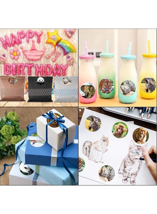 FANCY LAND Realistic Zoo Animal Sticker Safari Animal Jungle 200Pcs Per Roll for Kids - Image 1