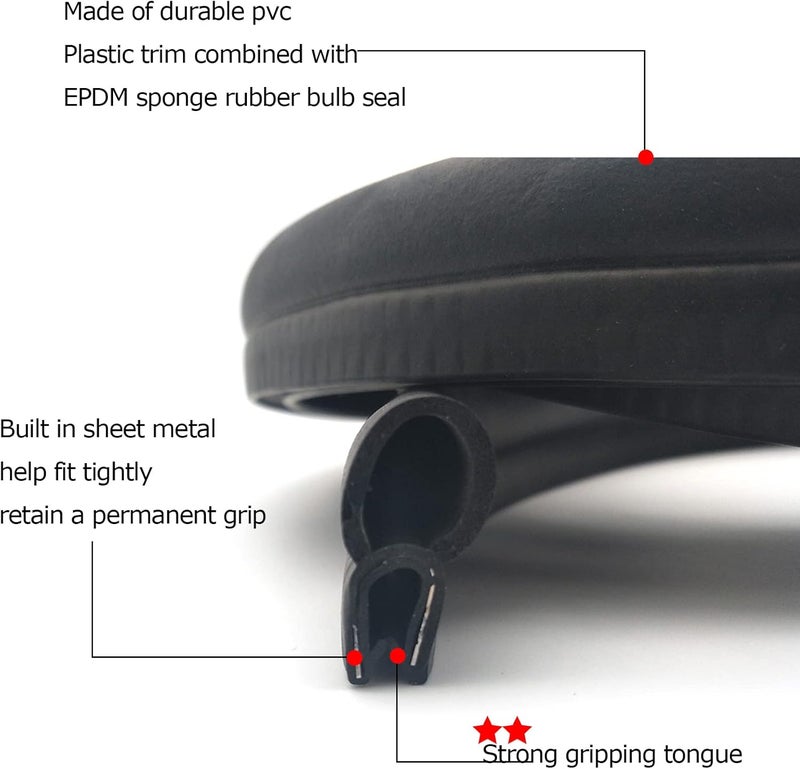 Tintvent Car Door Rubber Seal Strip - 26Ft - Image 3