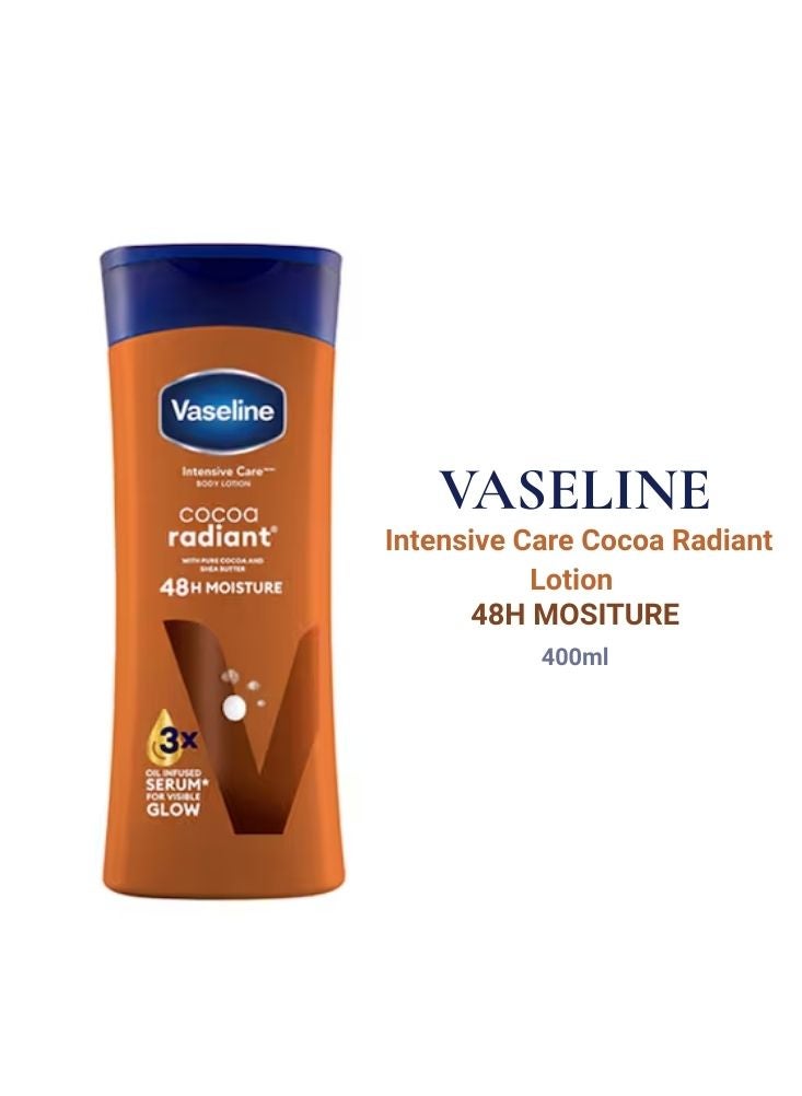 Vaseline Intensive Care Cocoa Radiant Body Lotion – 400ml, 48H Moisture - Image 2